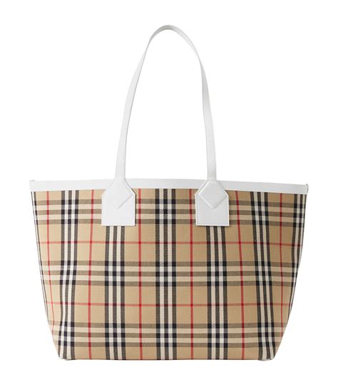 burberry mid size check tote.